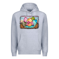Heather Grey easter egg background Premium Hoodie - BarkalooDesign