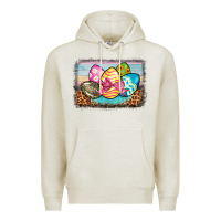 Oatmeal Heather easter egg background Premium Hoodie - BarkalooDesign