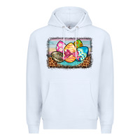 White easter egg background Premium Hoodie - BarkalooDesign
