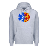 Heather Grey emt firefighter ems fire first responder premium Premium Hoodie - linhVisuals