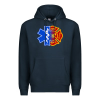 Navy emt firefighter ems fire first responder premium Premium Hoodie - linhVisuals
