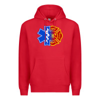 Red emt firefighter ems fire first responder premium Premium Hoodie - linhVisuals