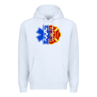 White emt firefighter ems fire first responder premium Premium Hoodie - linhVisuals