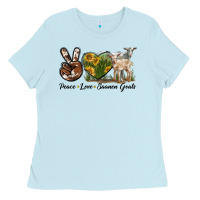 Peace Love Saanen Goats Ladies Tee | Teevron