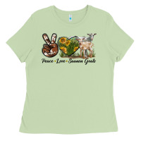 Matcha Peace Love Saanen Goats Ladies Tee - LillyAllenDesigns