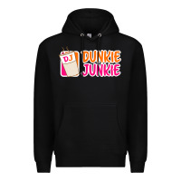 Black donut coffee lover dunkie junkie Premium Hoodie - linhVisuals