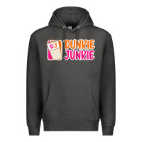Charcoal Heather donut coffee lover dunkie junkie Premium Hoodie - linhVisuals