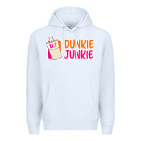 White donut coffee lover dunkie junkie Premium Hoodie - linhVisuals
