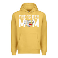 Antique Gold female firefighter mom thin red line flag firefighting premium Premium Hoodie - linhVisuals