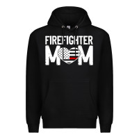 Black female firefighter mom thin red line flag firefighting premium Premium Hoodie - linhVisuals