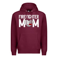 Burgundy female firefighter mom thin red line flag firefighting premium Premium Hoodie - linhVisuals