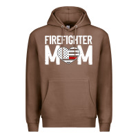 Chestnut female firefighter mom thin red line flag firefighting premium Premium Hoodie - linhVisuals