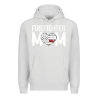Dove Grey female firefighter mom thin red line flag firefighting premium Premium Hoodie - linhVisuals
