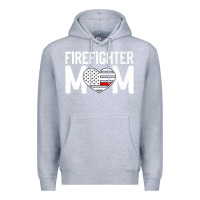 Heather Grey female firefighter mom thin red line flag firefighting premium Premium Hoodie - linhVisuals