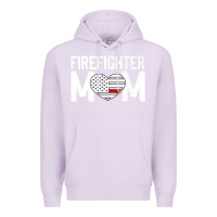 Lilac female firefighter mom thin red line flag firefighting premium Premium Hoodie - linhVisuals
