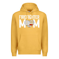 Mustard female firefighter mom thin red line flag firefighting premium Premium Hoodie - linhVisuals