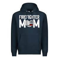 Navy female firefighter mom thin red line flag firefighting premium Premium Hoodie - linhVisuals
