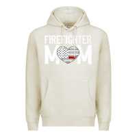 Oatmeal Heather female firefighter mom thin red line flag firefighting premium Premium Hoodie - linhVisuals