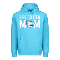 Ocean Blue female firefighter mom thin red line flag firefighting premium Premium Hoodie - linhVisuals
