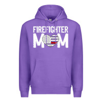 Purple female firefighter mom thin red line flag firefighting premium Premium Hoodie - linhVisuals
