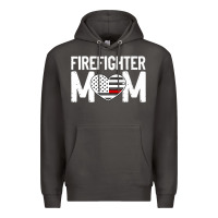 Smoke female firefighter mom thin red line flag firefighting premium Premium Hoodie - linhVisuals