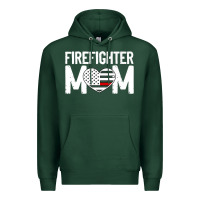 Sports Green female firefighter mom thin red line flag firefighting premium Premium Hoodie - linhVisuals