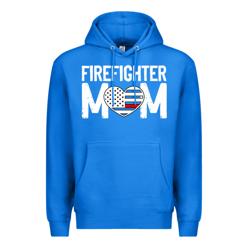 Female Firefighter Mom Thin Red Line Flag Firefighting Premium Premium Hoodie by linhVisuals | Teevron