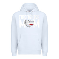 White female firefighter mom thin red line flag firefighting premium Premium Hoodie - linhVisuals