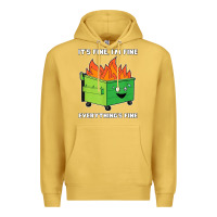 Antique Gold dumpster fire its fine im fine Premium Hoodie - linhVisuals