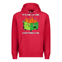 Cardinal dumpster fire its fine im fine Premium Hoodie - linhVisuals