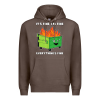 Coffee dumpster fire its fine im fine Premium Hoodie - linhVisuals