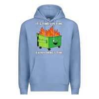 Colony Blue dumpster fire its fine im fine Premium Hoodie - linhVisuals