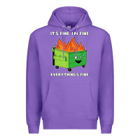 Purple dumpster fire its fine im fine Premium Hoodie - linhVisuals