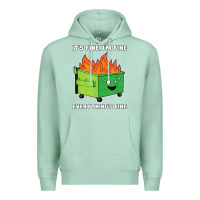 Seafoam dumpster fire its fine im fine Premium Hoodie - linhVisuals