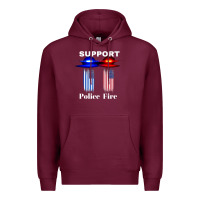 Burgundy support our police & fire departments   1st responders premium Premium Hoodie - linhVisuals