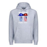 Heather Grey support our police & fire departments   1st responders premium Premium Hoodie - linhVisuals