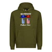 Army Green support our police & fire departments   1st responders premium Premium Hoodie - linhVisuals