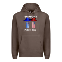 Coffee support our police & fire departments   1st responders premium Premium Hoodie - linhVisuals