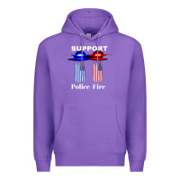 Purple support our police & fire departments   1st responders premium Premium Hoodie - linhVisuals