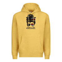 Antique Gold fire wife messy bun firefighter wife thin red line husband Premium Hoodie - linhVisuals