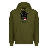 Army Green fire wife messy bun firefighter wife thin red line husband Premium Hoodie - linhVisuals