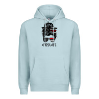Blue Mist fire wife messy bun firefighter wife thin red line husband Premium Hoodie - linhVisuals