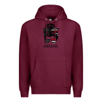 Burgundy fire wife messy bun firefighter wife thin red line husband Premium Hoodie - linhVisuals