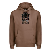 Chestnut fire wife messy bun firefighter wife thin red line husband Premium Hoodie - linhVisuals