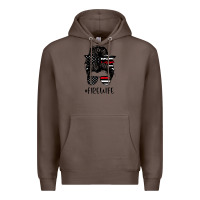 Coffee fire wife messy bun firefighter wife thin red line husband Premium Hoodie - linhVisuals