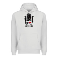 Dove Grey fire wife messy bun firefighter wife thin red line husband Premium Hoodie - linhVisuals