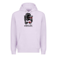 Lilac fire wife messy bun firefighter wife thin red line husband Premium Hoodie - linhVisuals