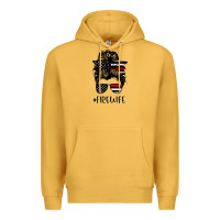 Mustard fire wife messy bun firefighter wife thin red line husband Premium Hoodie - linhVisuals