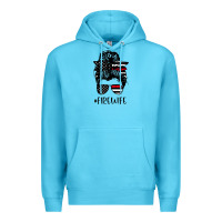 Ocean Blue fire wife messy bun firefighter wife thin red line husband Premium Hoodie - linhVisuals