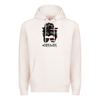 Pale Pink fire wife messy bun firefighter wife thin red line husband Premium Hoodie - linhVisuals